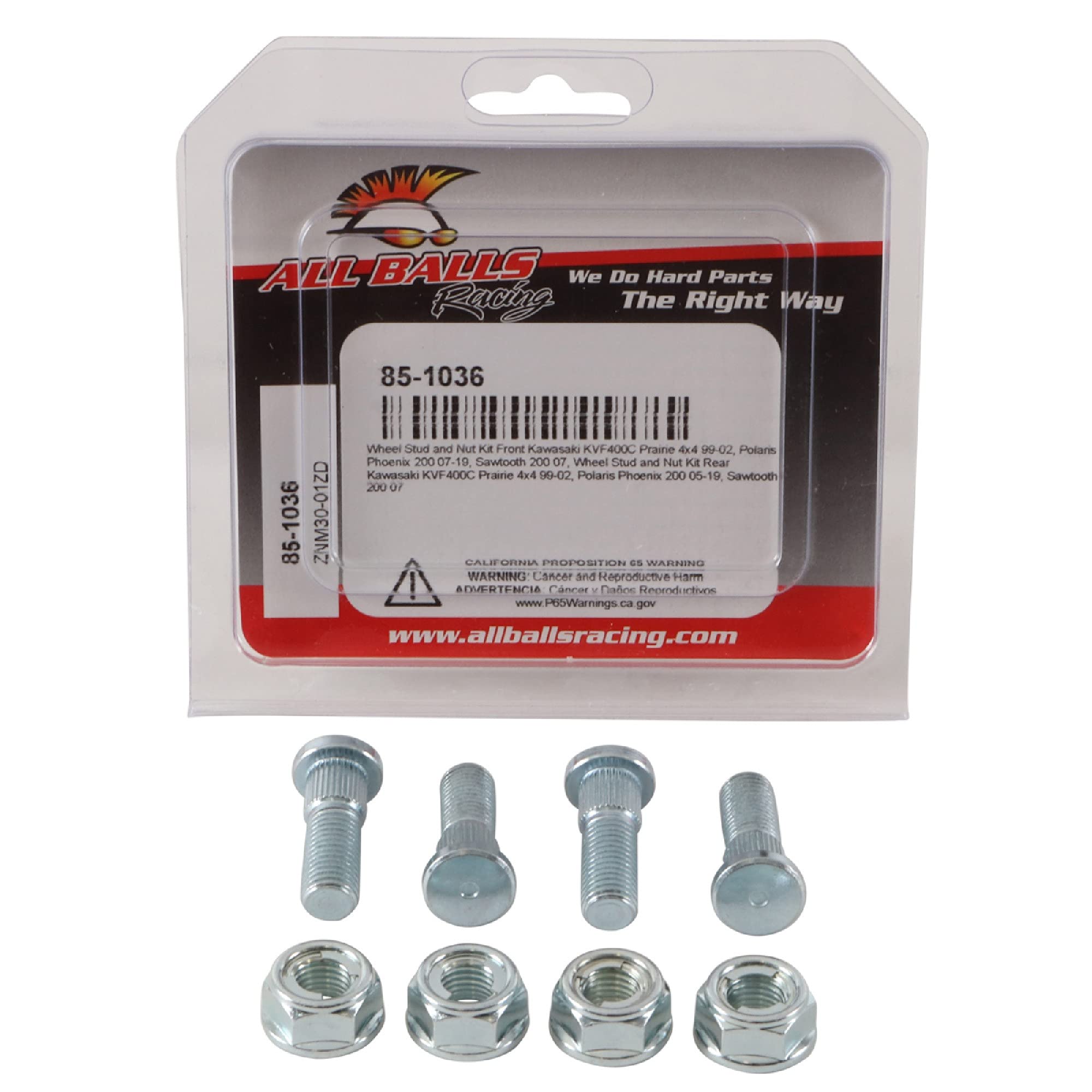 All Balls Racing 85-1036 New All Balls Wheel Stud and Nut Kit for